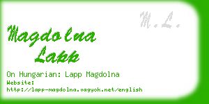 magdolna lapp business card